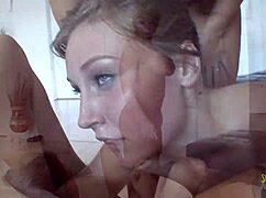 busty milf dives into young pussy in lesbian threesome