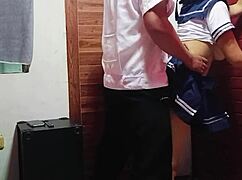 Senior high pinay student showcases big tits in doggystyle action with amateurs