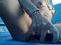 Wife masturbating with vibrator at nude beach 😍