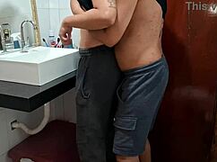 Boldly Catching The Maid In The Bathroom While Wife Sunbathes