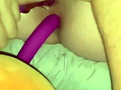 Close up of first time inserting giant vibrator and anal toy she throws up from massive toy in vagina three hours later i let her cum