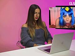 I, nyusha, react emotionally to this lesbian anal scene with toys and squirting.