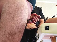 Wife shares double blowjob in MMF threesome, swallows cum in mouth part 2.