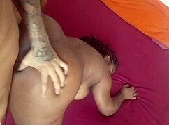 Mature ebony girlfriend cums hard from anal and toys