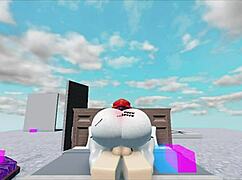 This whore fucked a huge white boy in a roblox collab