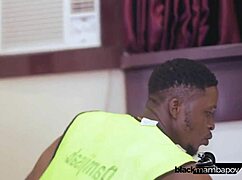 I Sneak Up On Boss's Wife, She Catches Me And I Cum In Her Mouth