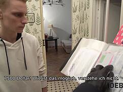 Debt4k Russian Shopaholic Gets Fucked By Debt Collector In Husband's Presence