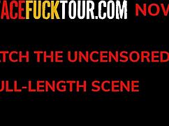 blonde cum slut lisi kitty slurps big white cock and gets sticky facial