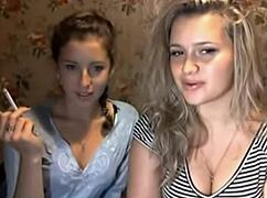 girls cam with cigarette smoke