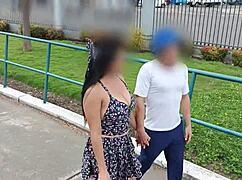 Beautiful Slut Waits for Boyfriend at Mall, Stranger Invites Her Home for Passionate Doggystyle Fucking with Big Cock!