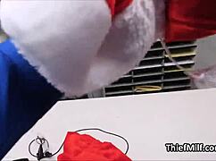 hammering that busty thief milf in her fishnet bodysuit at the office