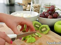 Young teen Jessica Lincoln, hungry for cock, indulges in sloppy ass fucking and cum in mouth action.