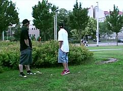 Hot Teen 18+ Alexis Crystal Public Street Threesome Sex With 2 Young 18+ Guys