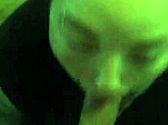 Sucking cock in an intriguing contrasting session.