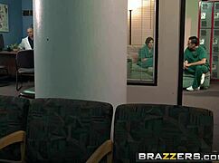 Watch sexy doctor take advantage of male nurse