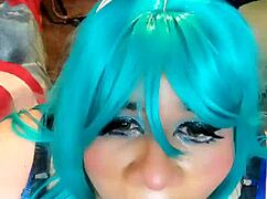 i'm a naughty bunny with big tits riding hard in cowgirl style, creampie cumshot on my ass, feeling so submissive and sexy as a shemale transsexual