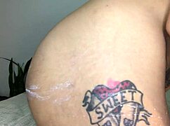 Latina Goth Girl Masturbates Her Asshole with Dildo at Home