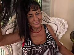 Self Pleasure Masturbating In Nude Oil Shine Pantyhose, Reaching Intense Orgasm