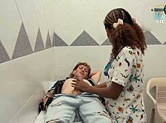 I Fuck My Head Nurse on the Desk with Rough Interracial Sex