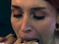 this bitch dominates with her pussy and feet, making you gag and lick