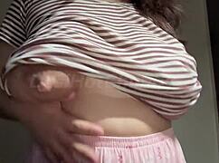 Hot indian milf step mom teases her big boobs on webcam in solo xxx sex video