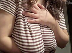 Hot indian milf step mom teases her big boobs on webcam in solo xxx sex video