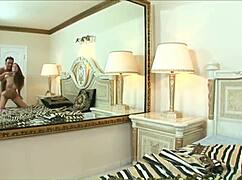 brunette milf mom sucks and rides big cock with her shaved wet pussy 😍