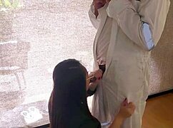 Wife jerks my cock right after I get home from work