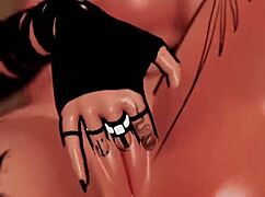 Trans girl rides a dildo in VR and cums