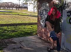 A good day for squirting in the public park