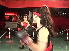 Sheila stone and natasha kiss lesbian in the ring