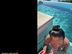 Public Blowjob at Infinity Pool in Costa Rica