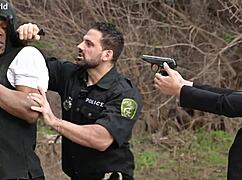 Provocative police officer may thai enjoys double penetration at the station gp2972