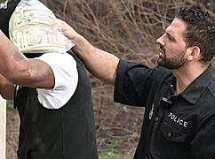 Provocative police officer may thai enjoys double penetration at the station gp2972