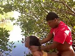 Having a quickie at the beach with monster cock