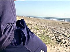 Milf Comes Up From Behind Jerking Off In Front Of Everyone