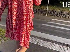 Hot latina woman flashes and masturbates on crowded bus