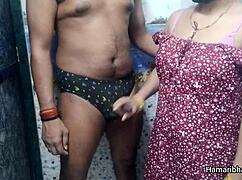 Indian desi bhabhi giving best handjob and her husband cum on her sexy blue panty 💦