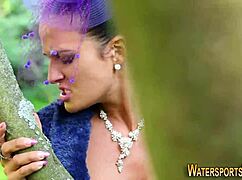 Intense Golden Shower Lesbian Toying With Fingering And Masturbation Outdoors