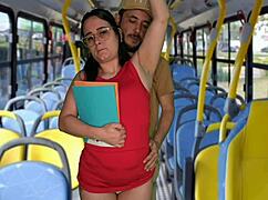 Watch This Cute Student Get Straddled And Fucked On The Bus In Public!