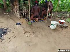 Sex party in grandmas local hut