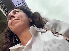 Girl Swallows Cum In Cafe