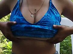 Petite latina amateur gives blowjob in the mountain