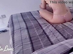 Sexy Girl Plays Computer Games in Bra and Panties