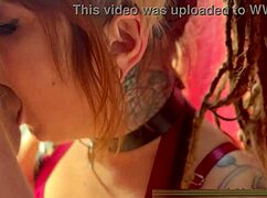 cute cosplayer drooling on thick cock in throat?