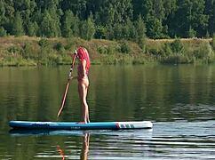 Look At This Sup In Her Pink Micro Bikini Flashing On The Beach!