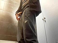 Wow! Sexy and Risky Masturbation in Public Bathroom!