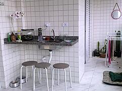 Wow, this latina maid in shorts tempts me with her big ass pov