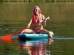 Look At This Sup In Her Pink Micro Bikini Flashing On The Beach!