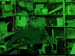 The security guard says, 'Suck my big cock, April Reid, to avoid jail.'